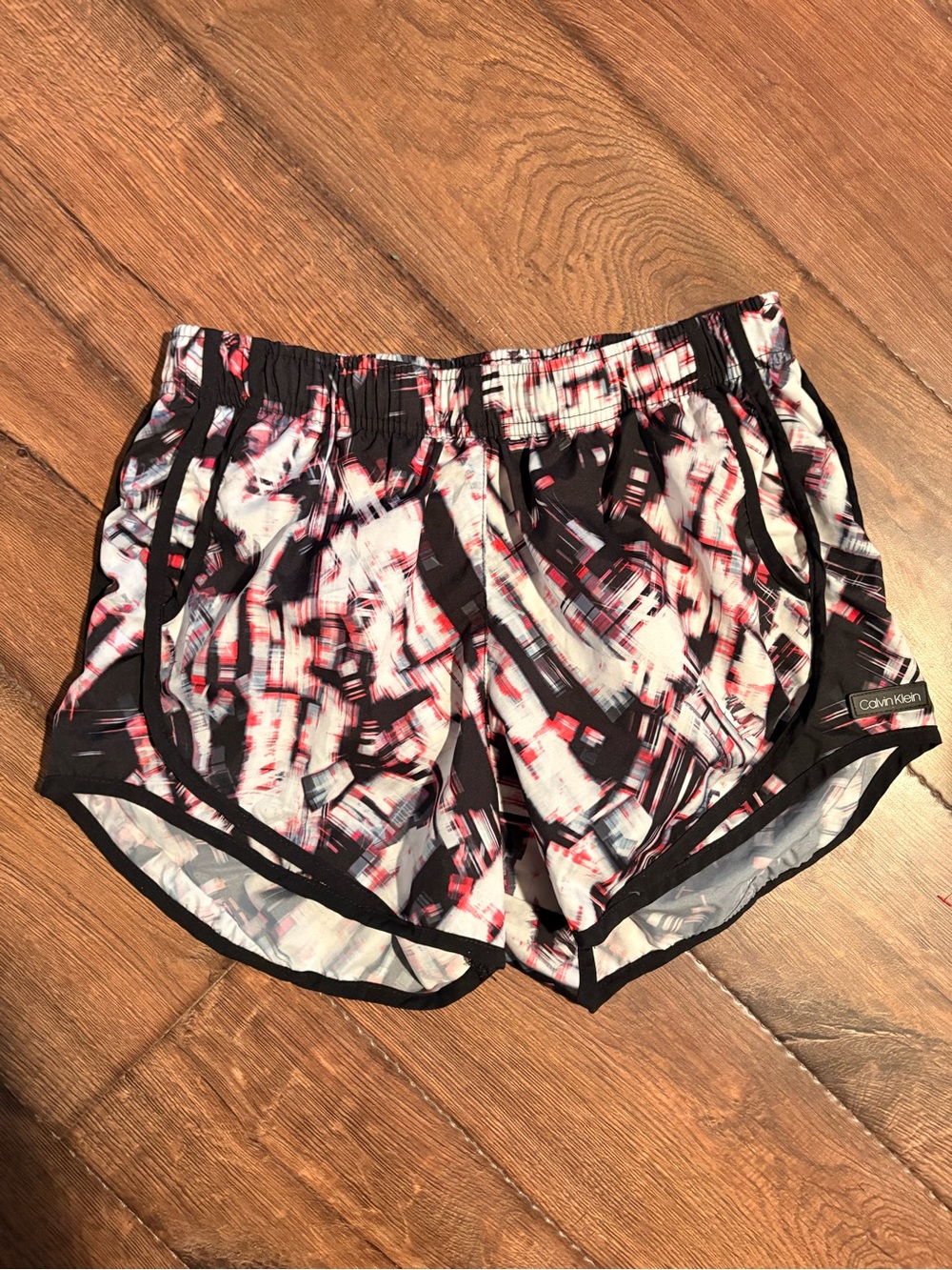 Calvin Klein Women's Black & Pink Printed Athletic Shorts